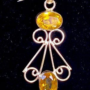 Handcrafted Silver Faceted Citrine Angel Pendant